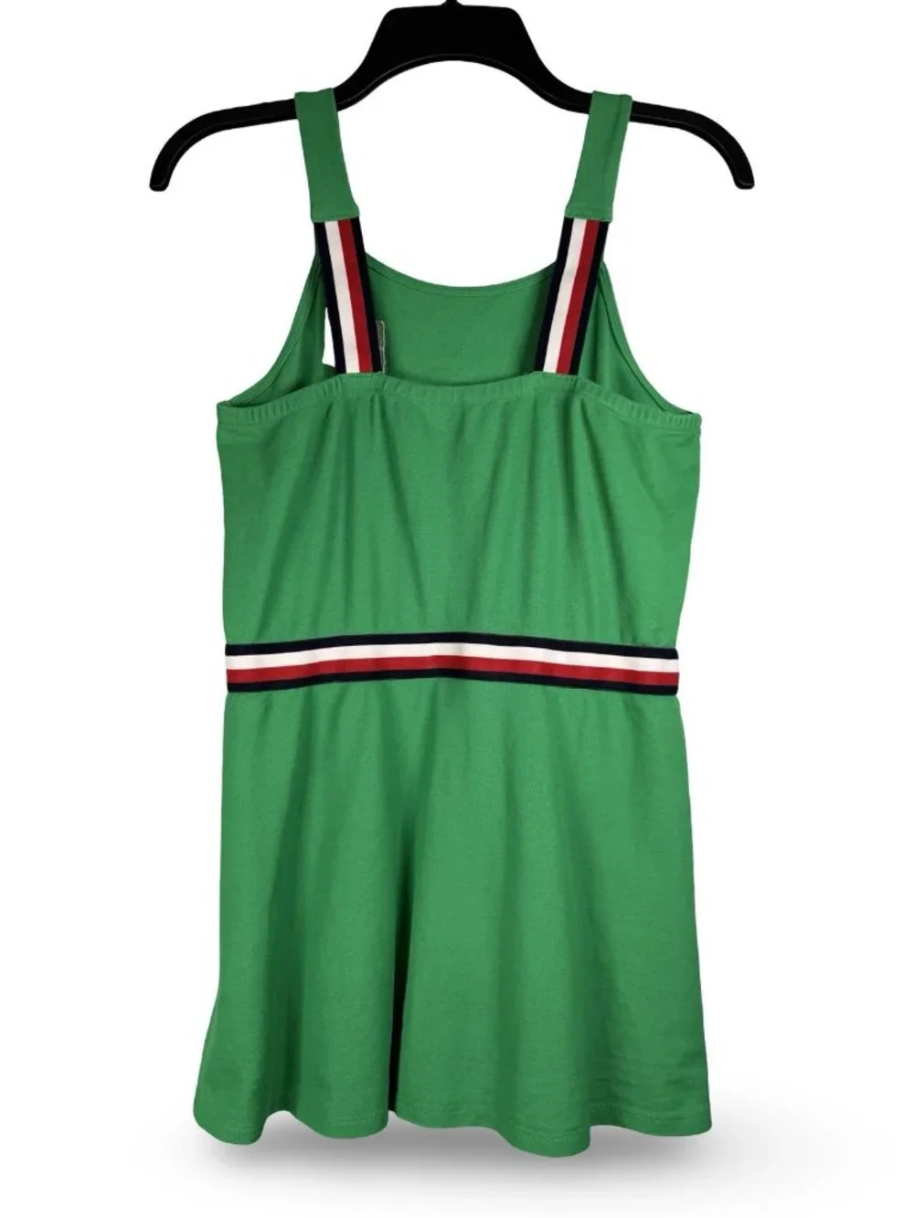 Tommy Hilfiger Striped Preppy Romper Girls 16 XL Green‎ Knit Summer Tween Casual